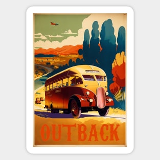 Outback Australia Roadtrip Vintage Travel Art Poster Sticker